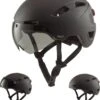 GOOFF® PILOT 3 In 1 Snorscooterhelm Met Afneembaar Vizier - Matzwart - Lichtgewicht Snorfiets Helm - NTA Gecertificeerd Speed Pedelec Helm - Geschikt Voor Blauw Kenteken Snorscooter En Snorfiets - Maat XL - Voor Vrouwen En Mannen -Outdoor Kampeerwinkel 1003x1200