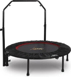 Luxari - Fitness Trampoline Pro - Inclusief Stang En Beschermhoes - 105 Cm Diameter - Opvouwbaar - Belastbaar Tot 150 Kg - Hometrainer - Fitness Trampoline