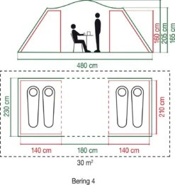 Coleman Bering 4 Vis-a-Vis Tent - Familietent - 4-Persoons - Groen 16 Coleman Bering 4 Vis-a-Vis Tent - Familietent - 4-Persoons - Groen -Outdoor Kampeerwinkel 1136x1200