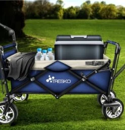 Tresko- Bolderkar, Grijs, Opvouwbaar, Met Dakje, Geschikt Tot 80 Kg - Bolderwagen - Kinderenvervoer - Bolderkarren - Tuinkar - Kinderwagen -Outdoor Kampeerwinkel 1153x1200