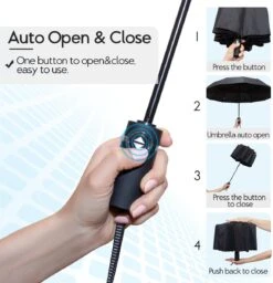Beefree Automatische MONSTER Stormparaplu Met 16 Panelen Ø 104 Cm - Zwart -Outdoor Kampeerwinkel 1160x1200 1