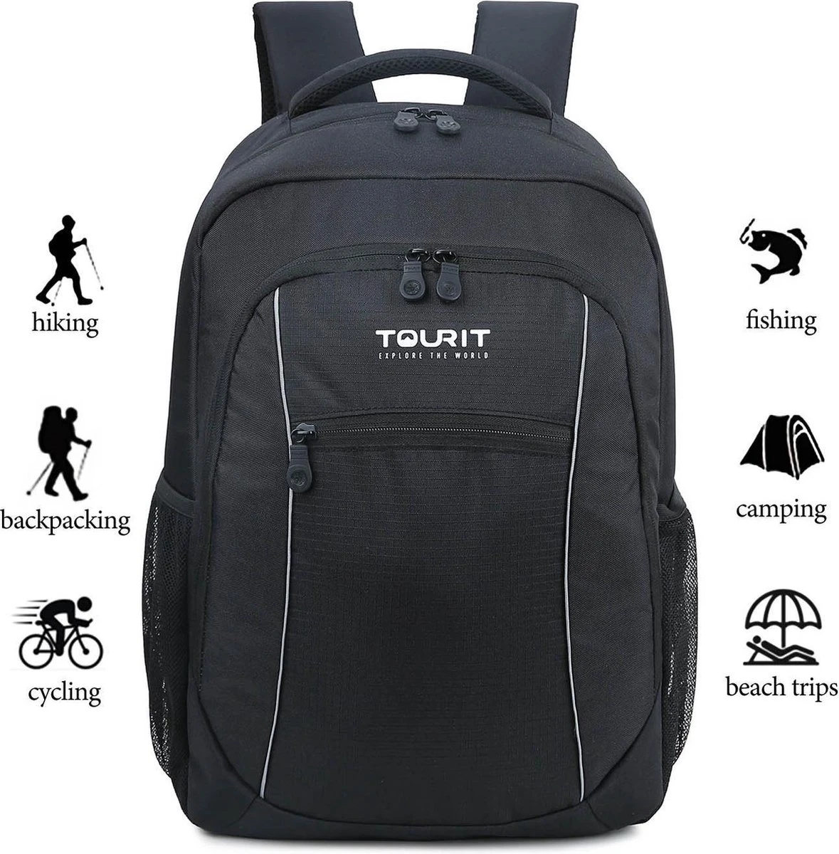 Koelrugtas - 23L - Wandelrugzak - Dagrugzak - Outdoor Rugzak - Dames & Heren - Zwart 10 Koelrugtas - 23L - Wandelrugzak - Dagrugzak - Outdoor Rugzak - Dames & Heren - Zwart - Afbeelding 8