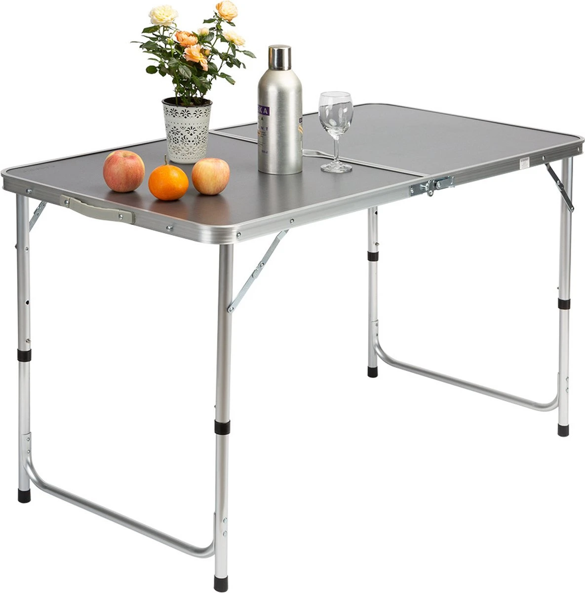 Casaria Campingtafel – Inklapbaar Verstelbaar - 120x60x70 Cm Grijs 8 Casaria Campingtafel – Inklapbaar Verstelbaar - 120x60x70 Cm Grijs - Afbeelding 6