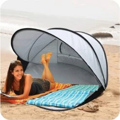 Deryan Luxe Pop Up Strandtent XXL - Anti-UV 50+ - Zilver -Outdoor Kampeerwinkel 1198x1200 1