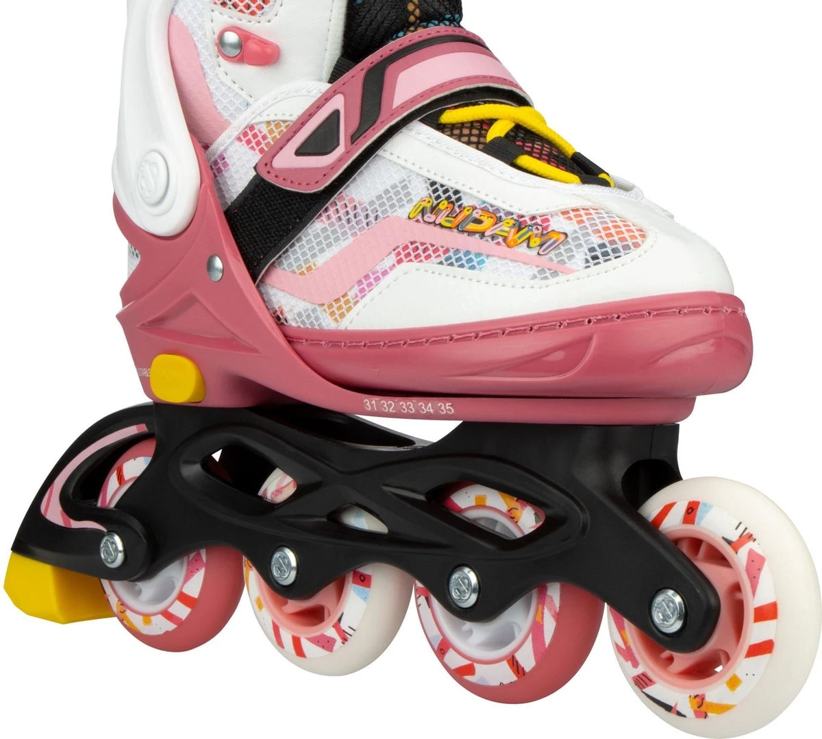 Nijdam Inline Skates Verstelbaar - 31-35 - Fruity Fro-yo - Roze/Wit 4 Nijdam Inline Skates Verstelbaar - 31-35 - Fruity Fro-yo - Roze/Wit - Afbeelding 2