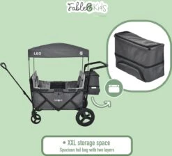 FableKids LEO X4Plus Opvouwbare Wagen Met Dak Fossil Grey 21 FableKids LEO X4Plus Opvouwbare Wagen Met Dak Fossil Grey -Outdoor Kampeerwinkel 1200x1089