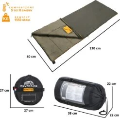 Dutch Mountains Slaapzak Vlieland XL - Grote Katoenen 210 X 80cm Lichtgewicht - Incl. Tasje En Tochtstrip -Comfortzone: 5-8 Graden- -Outdoor Kampeerwinkel 1200x1178 1