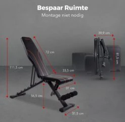 LifeGoods Fitness Halterbank - Verstelbaar - Inklapbaar - Zwart/Rood -Outdoor Kampeerwinkel 1200x1178 3