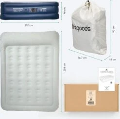 LifeGoods Luchtbed - 2 Persoons - Met Ingebouwde Pomp - Incl. Draagtas En Reparatiekit -Outdoor Kampeerwinkel 1200x1184 2