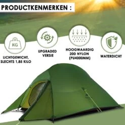 Cloud Up 3 Upgraded - Naturehike® - Tent 3 Persoons - Lichtgewicht Tent - Incl. Grondzeil - 20D 4000MM - Outdoor Kampeertent - Waterdicht - Hiking & Wandelen 15 Cloud Up 3 Upgraded - Naturehike® - Tent 3 Persoons - Lichtgewicht Tent - Incl. Grondzeil - 20D 4000MM - Outdoor Kampeertent - Waterdicht - Hiking & Wandelen -Outdoor Kampeerwinkel 1200x1200 113