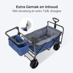 LifeGoods Bolderkar - Opvouwbaar - Tot 120KG - 103L - Extra Draagtas En Duwstang - Wasbaar Polyester - 98x45cm - Blauw/Grijs 15 LifeGoods Bolderkar - Opvouwbaar - Tot 120KG - 103L - Extra Draagtas En Duwstang - Wasbaar Polyester - 98x45cm - Blauw/Grijs -Outdoor Kampeerwinkel 1200x1200 120