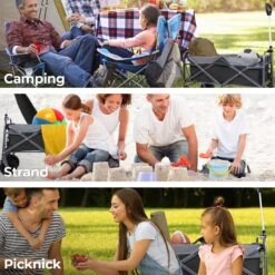 LifeGoods Bolderkar - Opvouwbaar - Tot 80KG - 94L - Wasbaar Polyester - 98x45cm - Zwart/Grijs -Outdoor Kampeerwinkel 1200x1200 190