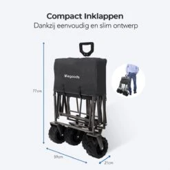 LifeGoods Bolderkar - Opvouwbaar - Tot 80KG - 94L - Wasbaar Polyester - 98x45cm - Zwart/Grijs -Outdoor Kampeerwinkel 1200x1200 192