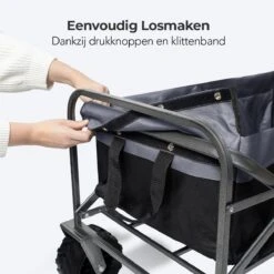 LifeGoods Bolderkar - Opvouwbaar - Tot 80KG - 94L - Wasbaar Polyester - 98x45cm - Zwart/Grijs -Outdoor Kampeerwinkel 1200x1200 193