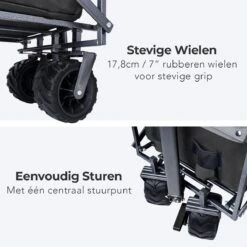 LifeGoods Bolderkar - Opvouwbaar - Tot 80KG - 94L - Wasbaar Polyester - 98x45cm - Zwart/Grijs -Outdoor Kampeerwinkel 1200x1200 195