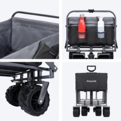 LifeGoods Bolderkar - Opvouwbaar - Tot 80KG - 94L - Wasbaar Polyester - 98x45cm - Zwart/Grijs -Outdoor Kampeerwinkel 1200x1200 196