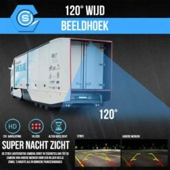 Strex Achteruitrijcamera Set Draadloos - 7" Scherm - 18LED Nachtzicht 15m - IP67 Waterdicht - Achteruitrij Camera - Geschikt Voor Auto/ Camper / Caravan / Vrachtwagen / Landbouw / Boot / Tractor -Outdoor Kampeerwinkel 1200x1200
