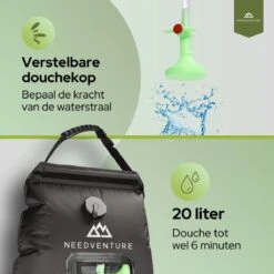 Needventure Solar Douche - Camping Douchezak - Buiten Douche - Tuindouche - Inclusief Thermometer - Waterzak Met Douchekop - 20L - Zwart 17 Needventure Solar Douche - Camping Douchezak - Buiten Douche - Tuindouche - Inclusief Thermometer - Waterzak Met Douchekop - 20L - Zwart -Outdoor Kampeerwinkel 1200x1200 309