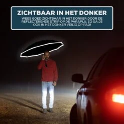 Stormparaplu - Opvouwbaar - 105 CM - Paraplu - Automatisch In En Uit Klapbaar - Stormbestendig Tot 140 Km/h - Luxe Beschermhoes -Outdoor Kampeerwinkel 1200x1200 369