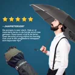 Stormparaplu - Opvouwbaar - 105 CM - Paraplu - Automatisch In En Uit Klapbaar - Stormbestendig Tot 140 Km/h - Luxe Beschermhoes -Outdoor Kampeerwinkel 1200x1200 373