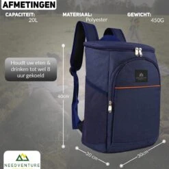 Needventure Koeltas - Lunchtas - Koelrugtas - Picknicktas - 20 Liter - Flessenhouder - Bieropener - Blauw -Outdoor Kampeerwinkel 1200x1200 47