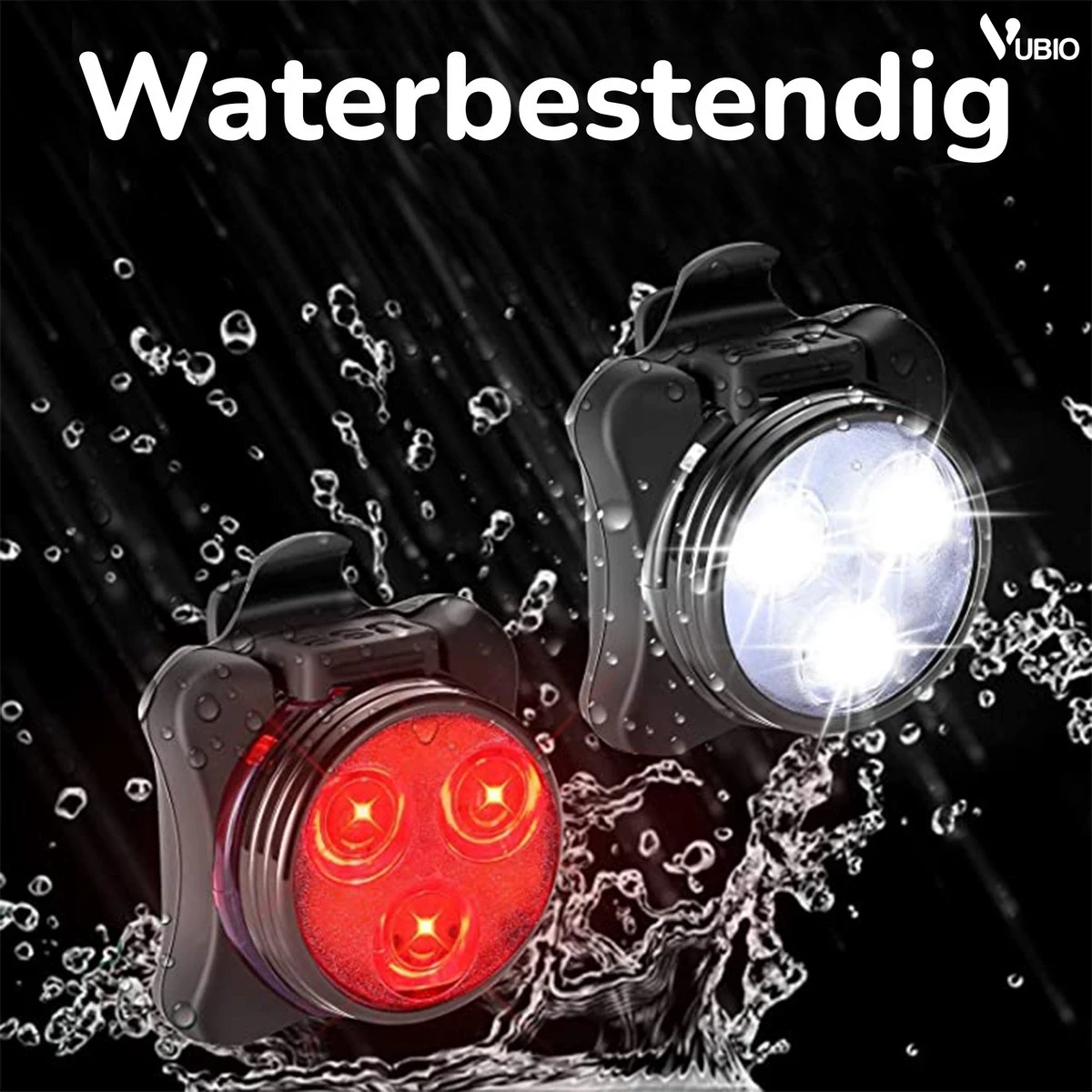 VUBIO LED Fietsverlichting USB Oplaadbaar - Waterdichte Fietslampjes 6 VUBIO LED Fietsverlichting USB Oplaadbaar - Waterdichte Fietslampjes - Afbeelding 4