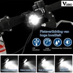 VUBIO LED Fietsverlichting USB Oplaadbaar - Waterdichte Fietslampjes 14 VUBIO LED Fietsverlichting USB Oplaadbaar - Waterdichte Fietslampjes -Outdoor Kampeerwinkel 1200x1200 474