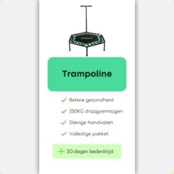 Zonovi Fitness Trampoline 250 Kilo – Mini Trampoline – Kleine Trampoline – Sport Trampoline – Met Elastieken – Zwart – Groen – 106 Cm – 42 Inch. -Outdoor Kampeerwinkel 1200x1200 522