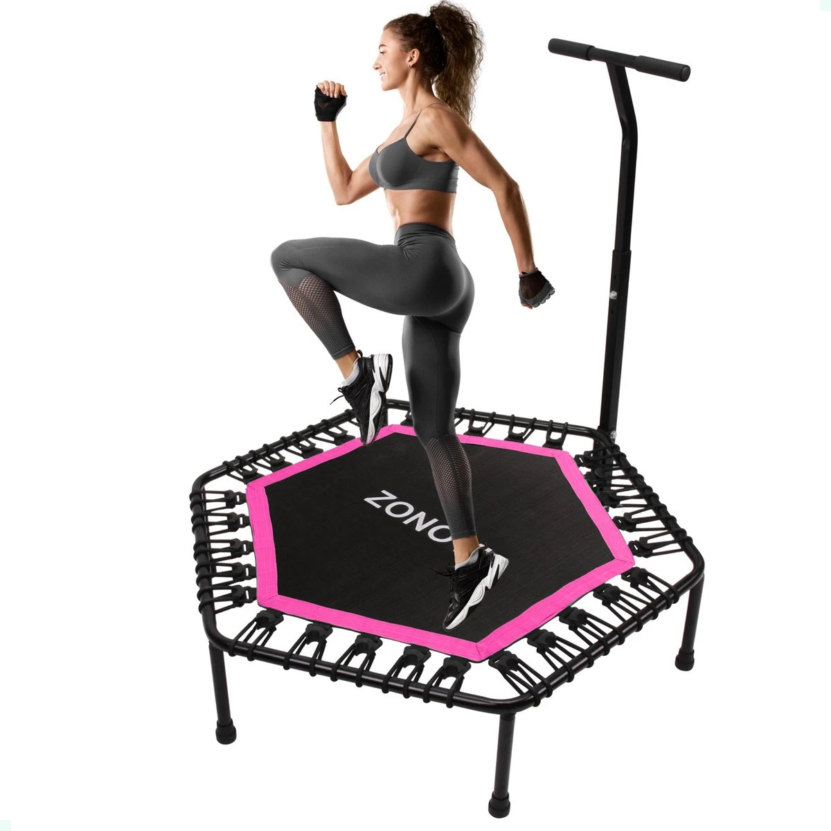 Zonovi Fitness Trampoline 250 Kilo – Mini Trampoline – Kleine Trampoline – Sport Trampoline – Met Elastieken – Zwart – Roze – 106 Cm – 42 Inch. 3 Zonovi Fitness Trampoline 250 Kilo – Mini Trampoline – Kleine Trampoline – Sport Trampoline – Met Elastieken – Zwart – Roze – 106 Cm – 42 Inch.