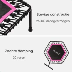 Zonovi Fitness Trampoline 250 Kilo – Mini Trampoline – Kleine Trampoline – Sport Trampoline – Met Elastieken – Zwart – Roze – 106 Cm – 42 Inch. 15 Zonovi Fitness Trampoline 250 Kilo – Mini Trampoline – Kleine Trampoline – Sport Trampoline – Met Elastieken – Zwart – Roze – 106 Cm – 42 Inch. -Outdoor Kampeerwinkel 1200x1200 571
