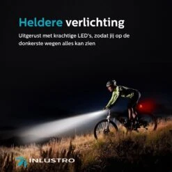 Inlustro Fietslamp Set - Voorlicht / Achterlicht - LED Fietslampjes Rood En Wit - Fietslicht Koplamp - Waterdicht - USB Oplaadbaar -Outdoor Kampeerwinkel 1200x1200 600