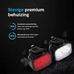 Inlustro Fietslamp Set - Voorlicht / Achterlicht - LED Fietslampjes Rood En Wit - Fietslicht Koplamp - Waterdicht - USB Oplaadbaar -Outdoor Kampeerwinkel 1200x1200 601