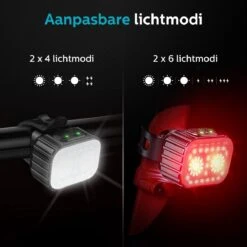 Inlustro Fietslamp Set - Voorlicht / Achterlicht - LED Fietslampjes Rood En Wit - Fietslicht Koplamp - Waterdicht - USB Oplaadbaar -Outdoor Kampeerwinkel 1200x1200 602