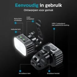 Inlustro Fietslamp Set - Voorlicht / Achterlicht - LED Fietslampjes Rood En Wit - Fietslicht Koplamp - Waterdicht - USB Oplaadbaar -Outdoor Kampeerwinkel 1200x1200 603