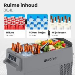 Auronic Elektrische Koelbox - 30.4L - Compressor - 12V En 240V - Grijs 18 Auronic Elektrische Koelbox - 30.4L - Compressor - 12V En 240V - Grijs -Outdoor Kampeerwinkel 1200x1200 61