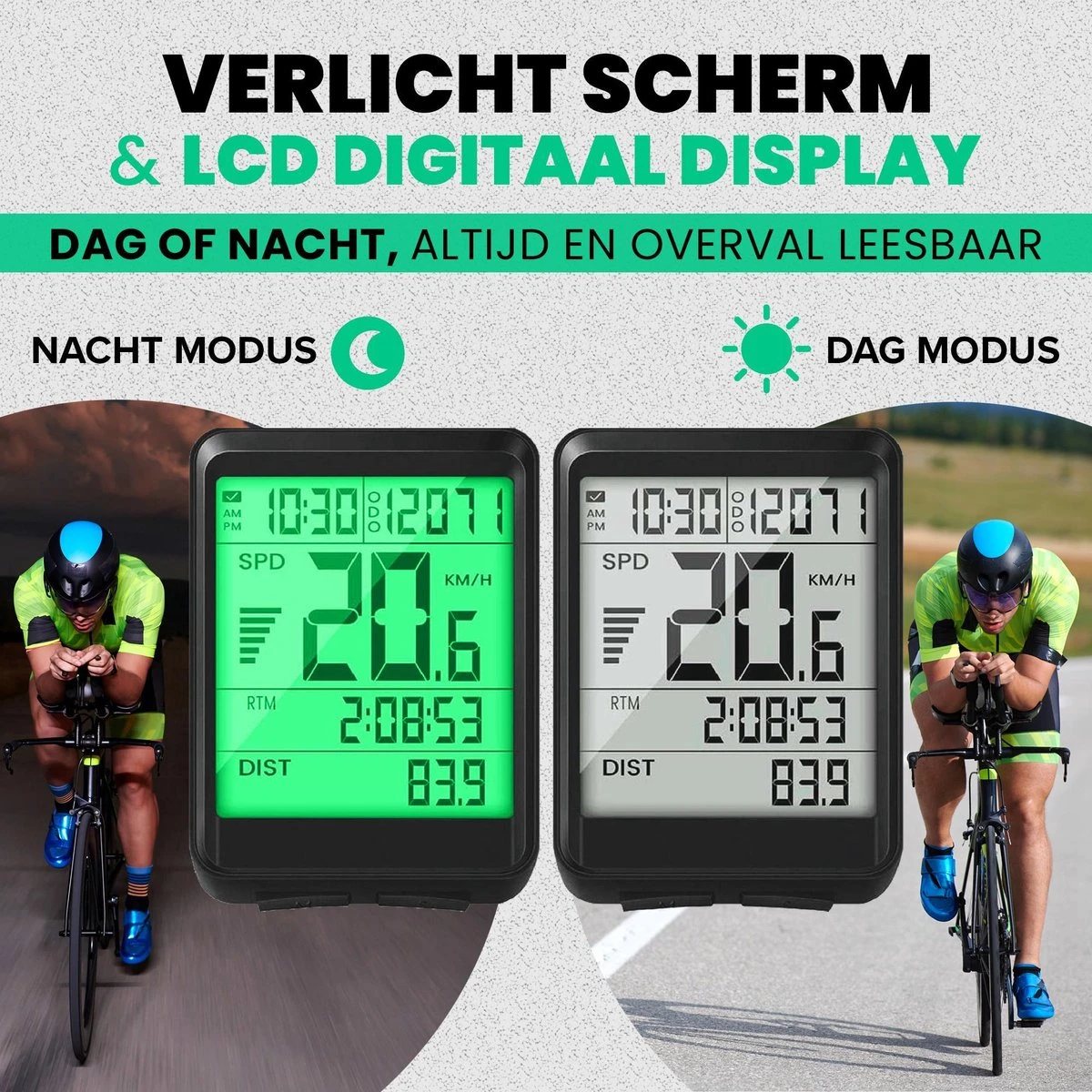Strex Draadloze Fietscomputer - 17 Functies - Extra Groot Scherm - Draadloze Fiets Computer Draadloos Waterdicht - NL Handleiding 8 Strex Draadloze Fietscomputer - 17 Functies - Extra Groot Scherm - Draadloze Fiets Computer Draadloos Waterdicht - NL Handleiding - Afbeelding 6