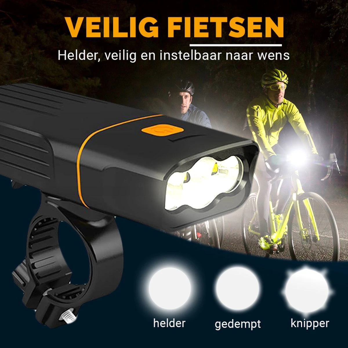AXIMO Fietsverlichting 500 Lumen - Fietslamp USB Oplaadbaar LED - Voorlicht En Achterlicht - Fietslicht Set 5 AXIMO Fietsverlichting 500 Lumen - Fietslamp USB Oplaadbaar LED - Voorlicht En Achterlicht - Fietslicht Set - Afbeelding 3