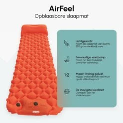AirFeel Lichtgewicht Opsblaasbaar Slaapmatje - Ingebouwde Pomp En Kussen - 196 X 60 X 6 Cm - Orange 12 AirFeel Lichtgewicht Opsblaasbaar Slaapmatje - Ingebouwde Pomp En Kussen - 196 X 60 X 6 Cm - Orange -Outdoor Kampeerwinkel 1200x1200 91