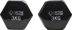 Active Panther Dumbbell Set 2 X 3 KG - 6 Kg Totaal - Vinyl - Zwart -Outdoor Kampeerwinkel 1200x499 1