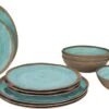 Bo-Camp Servies Halo - 12 Delig Melamine - Aqua -Outdoor Kampeerwinkel 1200x643