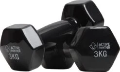 Active Panther Dumbbell Set 2 X 3 KG - 6 Kg Totaal - Vinyl - Zwart