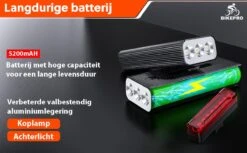 BikePro LED Fietsverlichting Set - Voorlicht En Achterlicht - USB Oplaadbaar - Fietslamp - Koplamp Fiets - Fietslampjes - Fietslichten -Outdoor Kampeerwinkel 1200x741