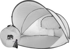 Deryan Luxe Pop Up Strandtent XXL - Anti-UV 50+ - Zilver -Outdoor Kampeerwinkel 1200x836