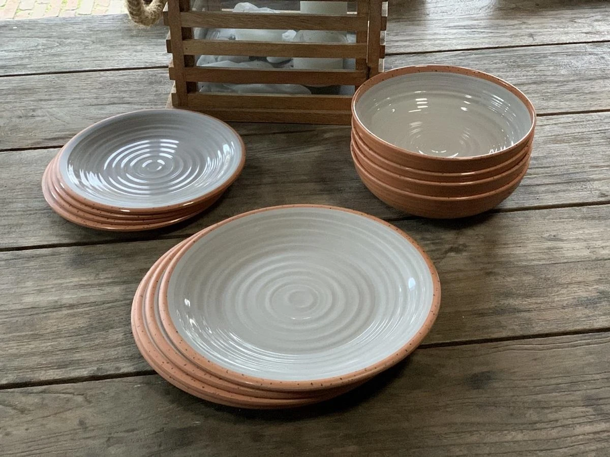 Camping Servies - 12 Delig – 100% Melamine Servies Set – Campingservies – Melamine Servies - Terracotta Style 5 Camping Servies - 12 Delig – 100% Melamine Servies Set – Campingservies – Melamine Servies - Terracotta Style - Afbeelding 3