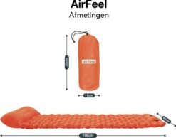 AirFeel Lichtgewicht Opsblaasbaar Slaapmatje - Ingebouwde Pomp En Kussen - 196 X 60 X 6 Cm - Orange 13 AirFeel Lichtgewicht Opsblaasbaar Slaapmatje - Ingebouwde Pomp En Kussen - 196 X 60 X 6 Cm - Orange -Outdoor Kampeerwinkel 1200x943