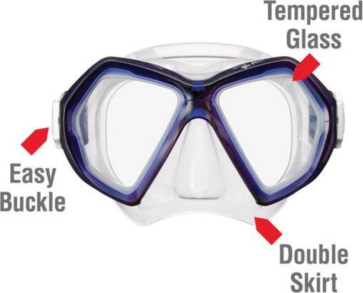 ReefTourer Snorkelmasker Duikbril Snorkelset RC-0107- Donker Blauw 7 ReefTourer Snorkelmasker Duikbril Snorkelset RC-0107- Donker Blauw - Afbeelding 5