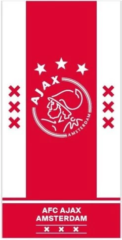 Ajax® Ajax- Handdoek Wit Rood Wit AFC Ajax 50x100cm