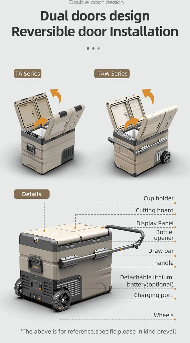 Alpicool 55L - Koelkast/vriezer - 12V-24V/230V - Compressor - APP - Voor Auto En Huis - Outdoor Camping Benodigdheden 10 Alpicool 55L - Koelkast/vriezer - 12V-24V/230V - Compressor - APP - Voor Auto En Huis - Outdoor Camping Benodigdheden - Afbeelding 8